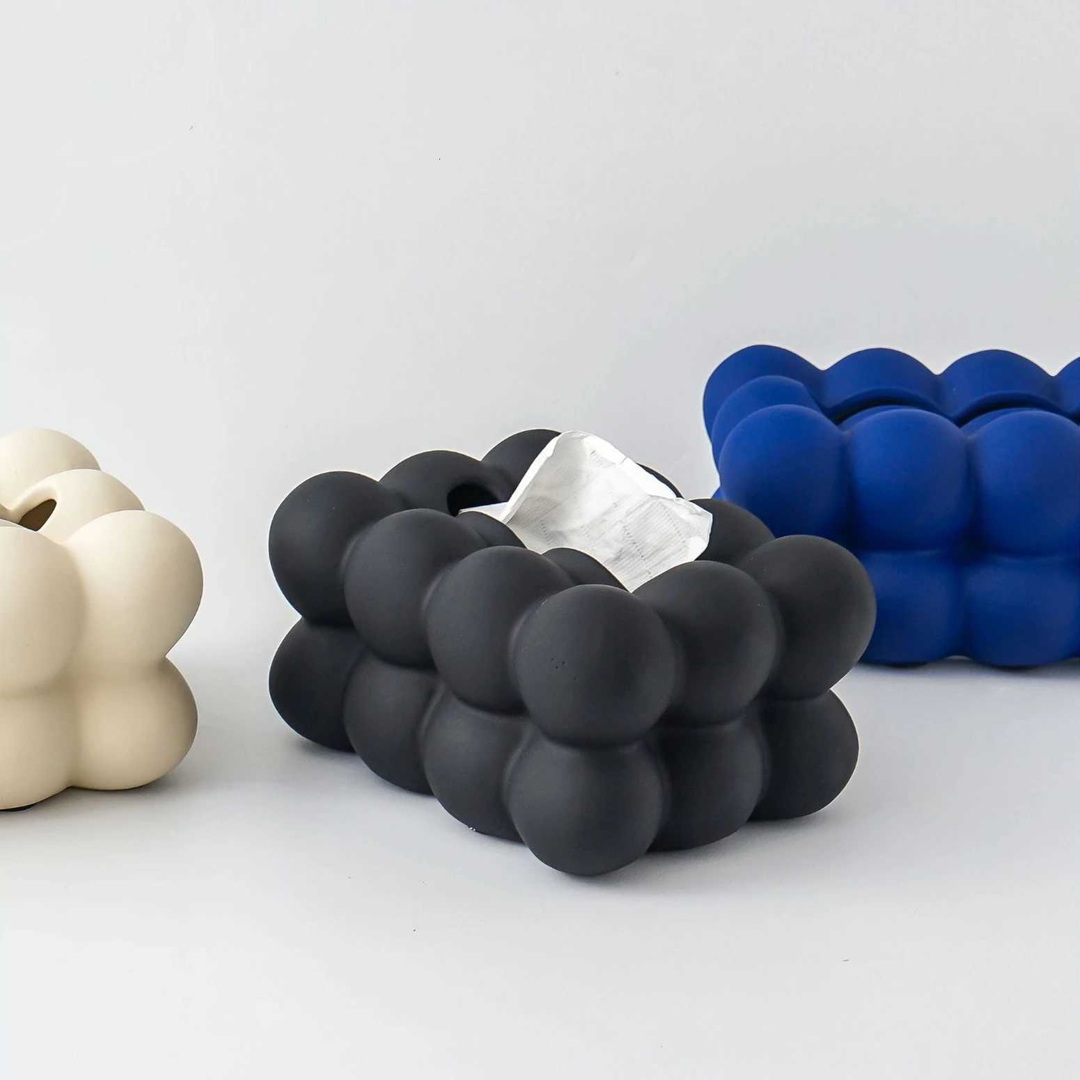 Klein Blue Tissue Box Ball Shape Luxury Facial Napkin Case Tissue Holder Organizer Blue for He Living Ro Desktop Decor Gift H251201