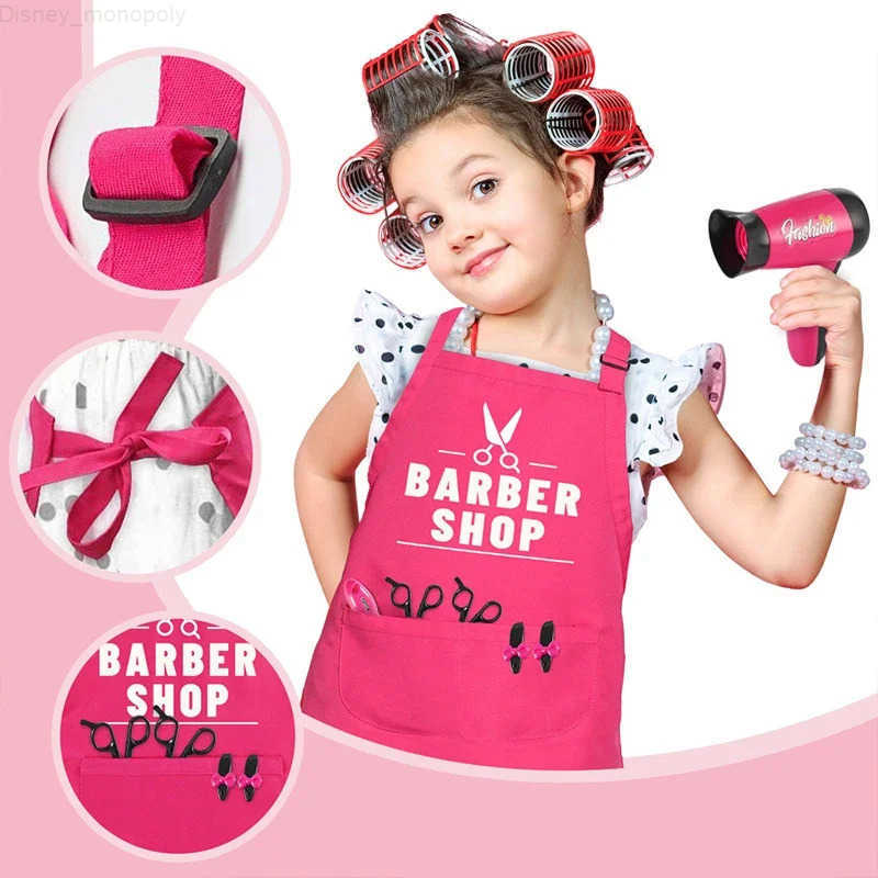 Disney Girls Beauty Salon Set Hairdresser Toy Pretend Play Hair Cutting Kit With Hair Dryer Scissors Apron And Stylin Accessories H251202
