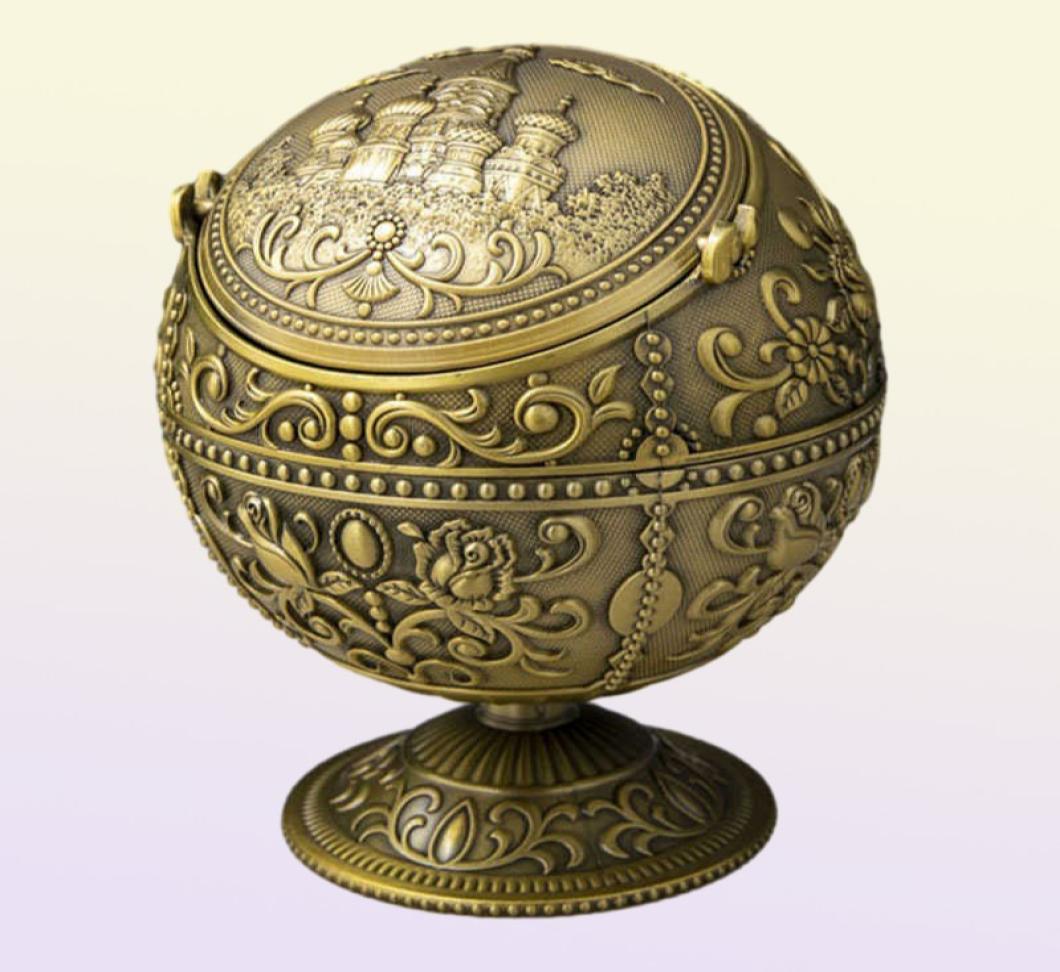 Scandinavian light luxury creative antiflying ash windproof ashtray personalized spherical with lid el home ashtray whole 4374262