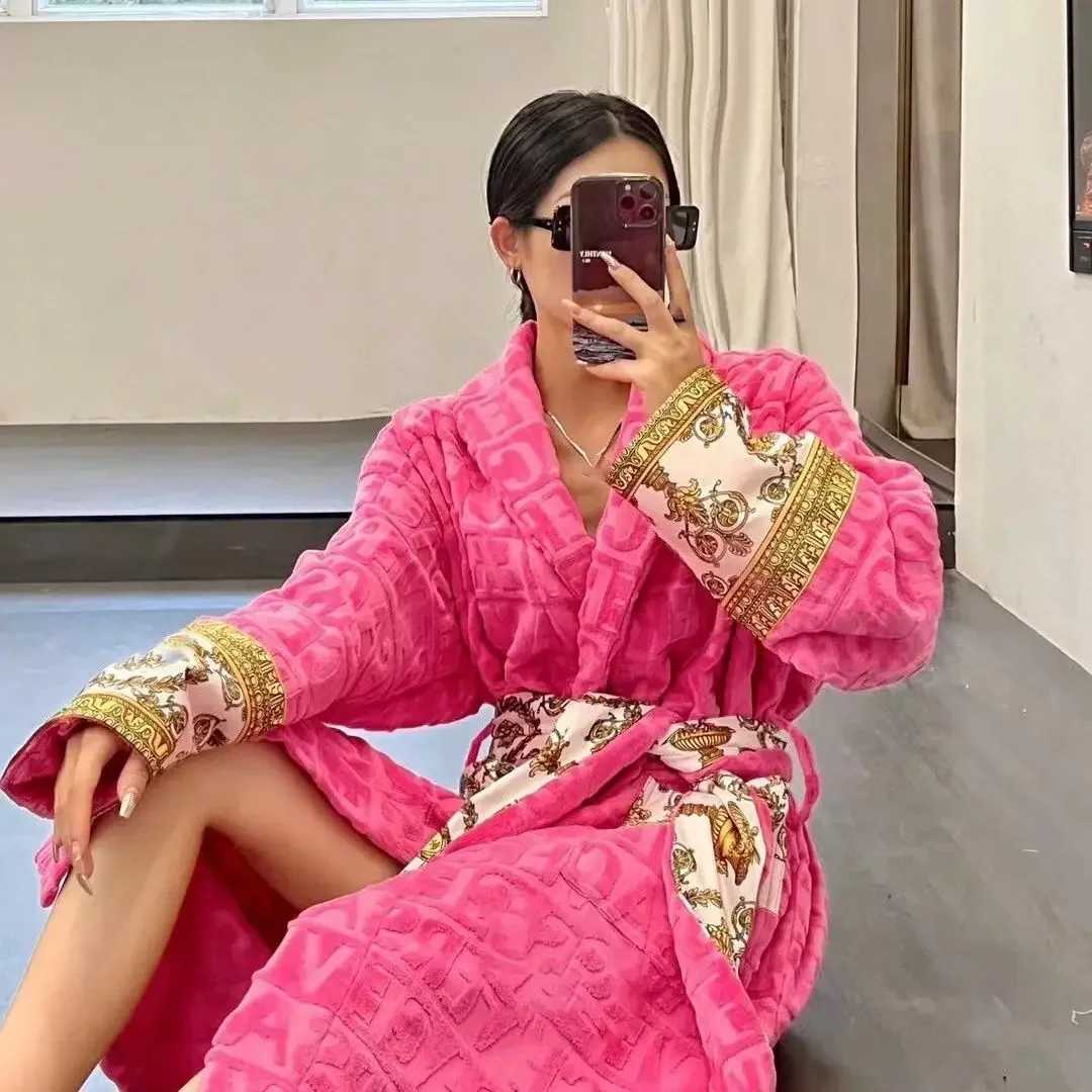 Autumn Winter Adult Bathrobe Sashes Robe Pajamas Homewear For Men And Women Couple Robes Pockets Long Sleeve Fashion Nightgown C251202