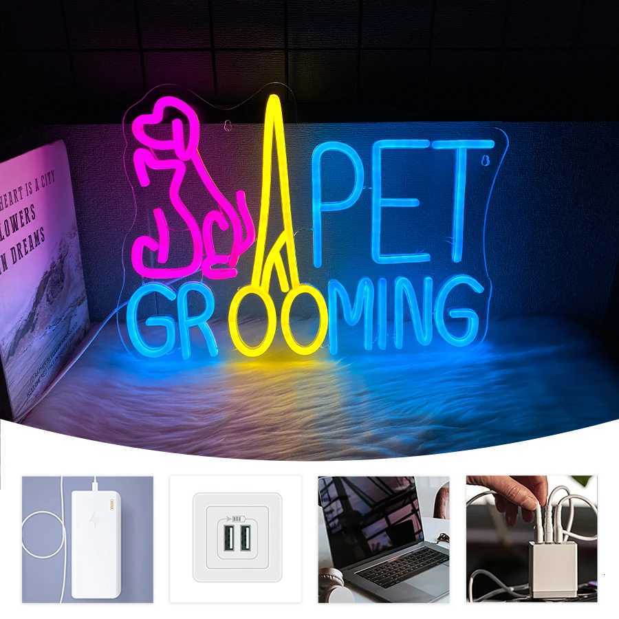 Pet Grooming Neon Sign Pink Dog Neon Light For Pet Shops Bars Dog Theme Party Decor The Best Birthday Gift For Dog Lovers H251201