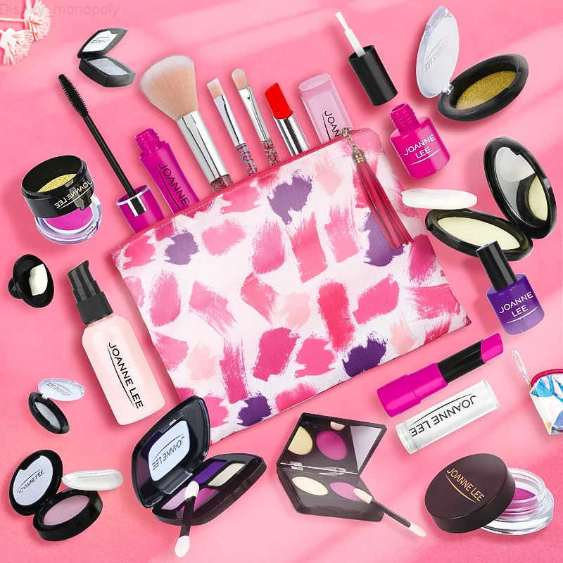 Disney Make Up Toy Simulation Cosmetics Girl Pretend Play Pink Makeup Set Princess Beauty Interest Toy Lipstick Eyeshadow H251202