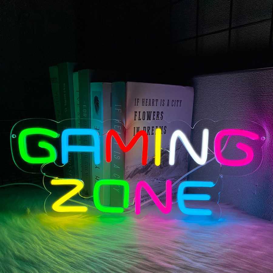 Gaming Zone Neon Sign Hand-Made With Colorful Letter Icons Is Used For Decor Of Rooms Game Rooms Clubs Bars And Man Caves H251201