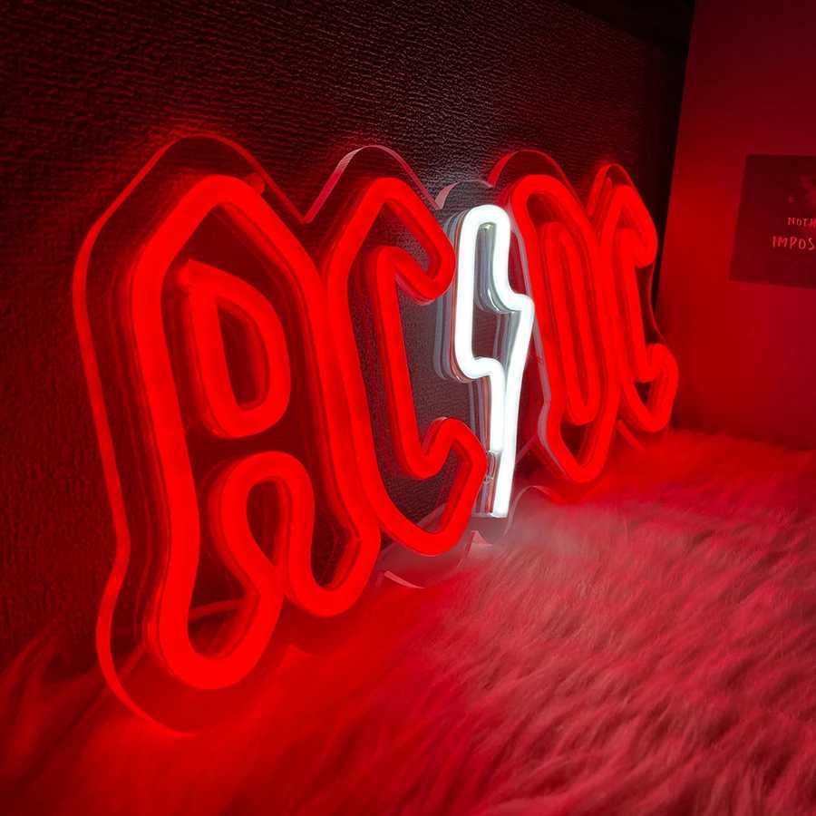 Ac/Dc Band Led Neon Sign Usb Powered Perfect For Music Festival Decoder Room Bar Club Wall Art-Ideal Gift For Music Fans H251201