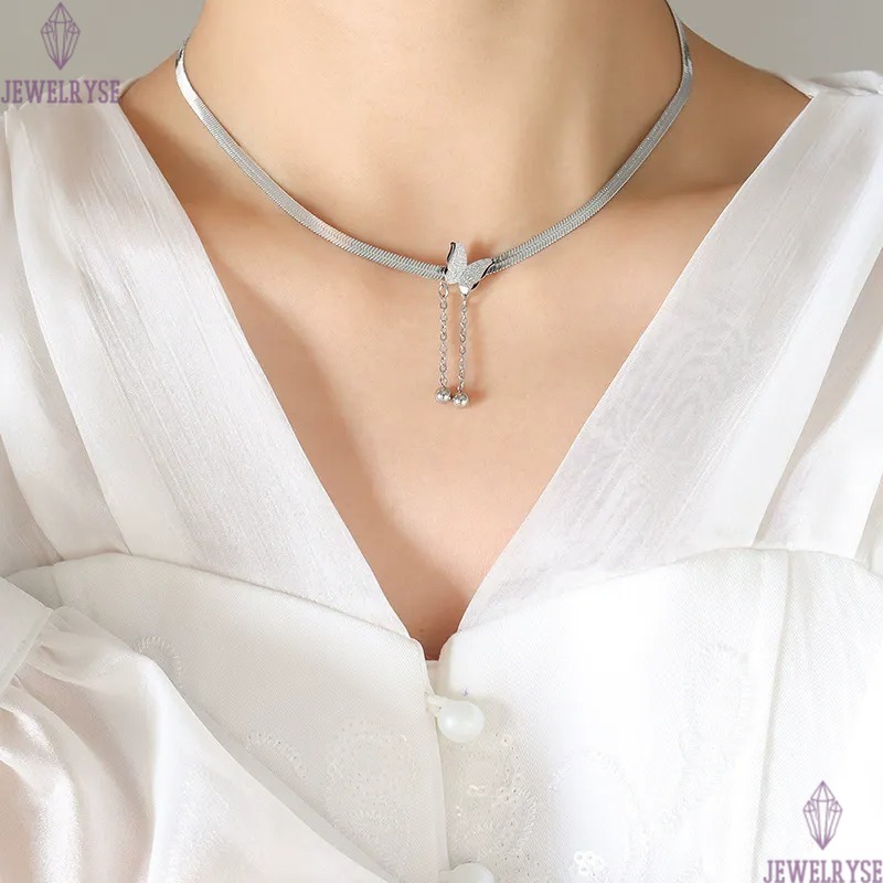 top 18k gold butterfly stainless steel designer necklace for woman party home pendant luxury necklaces school silver choker women jewelry travel birth