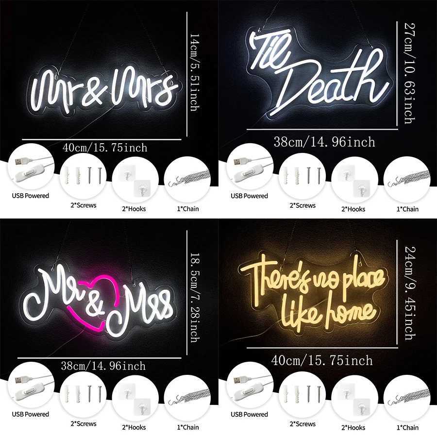 Wedding Theme Neon Sign Led Letter Icon Usb Powered Used For Room Home Proposal Party Wedding Background Art Decor H251201