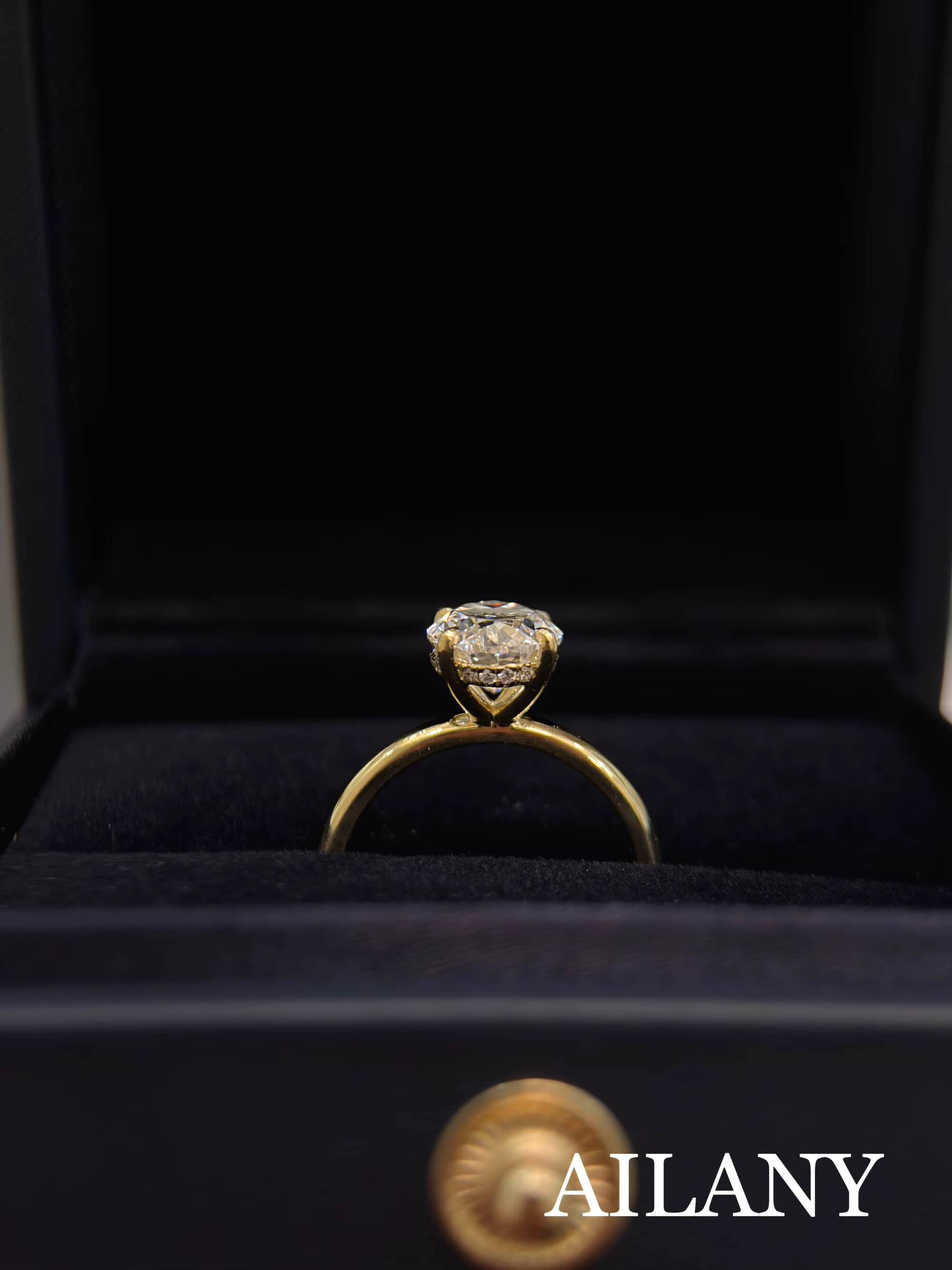 CVD/HPHT 1-15CT Laboratory-grown Diamond Oval Cut Hayley Four-prong 18K Gold Plated Minimalist Diamond Ring