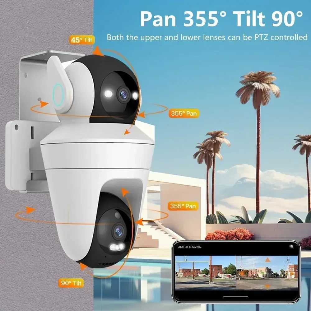 10X PTZ Zo 5K 10MP Dual Lens WiFi Security Camera 360 PTZ OutDoor With ICam365 Two-Way Au Motion Tracking Local Storage C251202