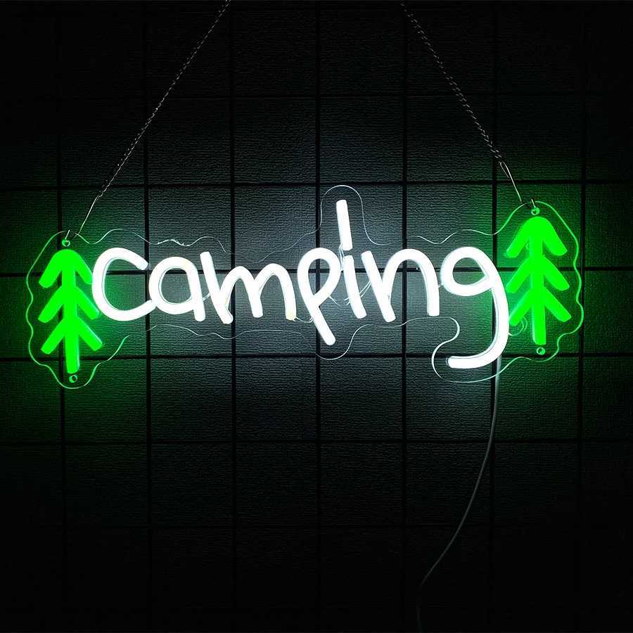 Neon Sign Of Camping Series Cartoon Icon Of Rv The Best Gift For Camping Hobby Car Used For Room Club And Party Art Decor H251201