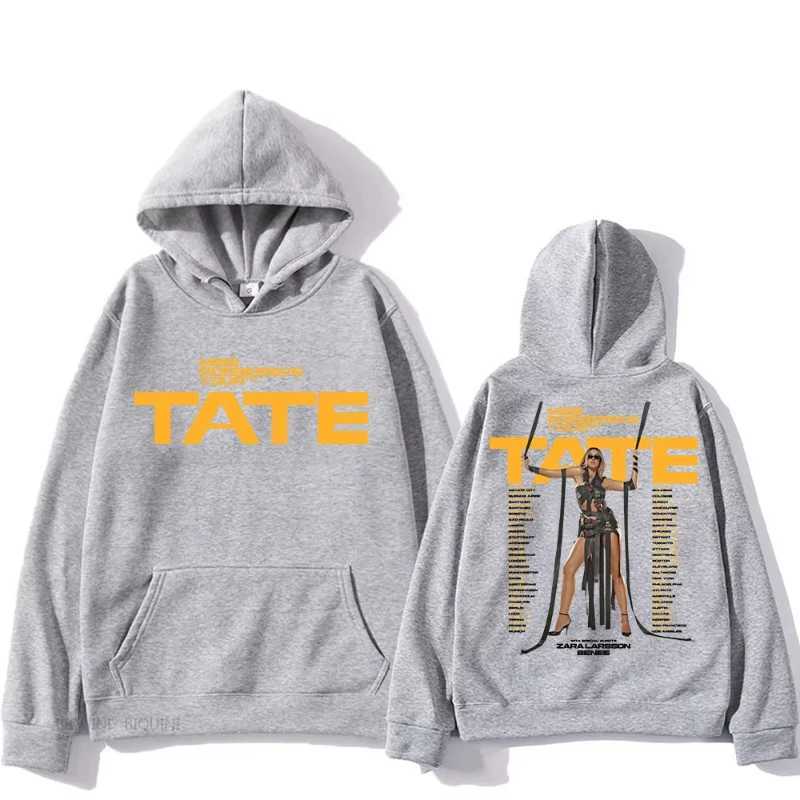 Tate McRae Hooded with Hooded Aesthetic Casual Fleece Sweatshirt Long-sleeved Men and Women Clothes Moletom Vintage Pullovers J251203