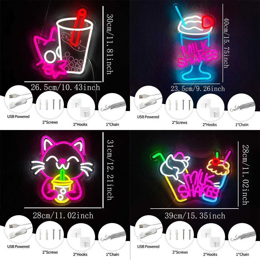 Dessert Series Neon Signs Cartoon Icons Hand-Made Usb Powered Used For Decor In Clubs Cafes Cold Drinks Shops And Shops H251201