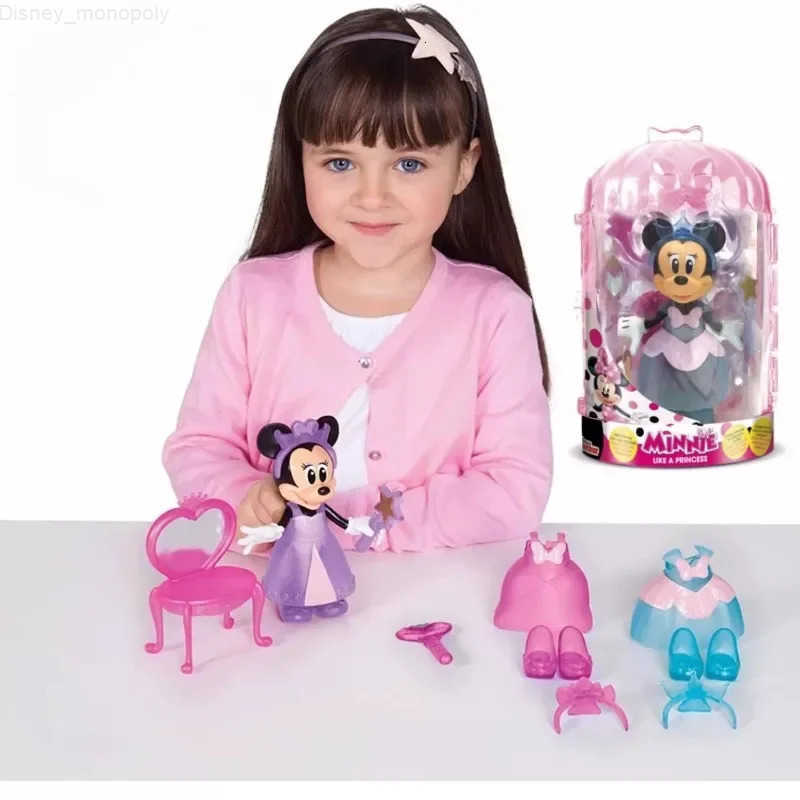 Disney Cartoon Anime Minnie Mouse Shapeshifting Dressing Model Toy Action Figures Collection Ornaments Decoration Children Gifts H251202