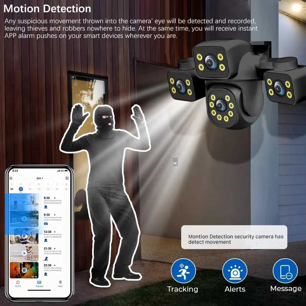 15MP Three Sn Three Lens Tuya WIFI IP Color Night Vision Camera Auto Tracking IP66 Waterproof CCTV Video Security Smart Life C251202