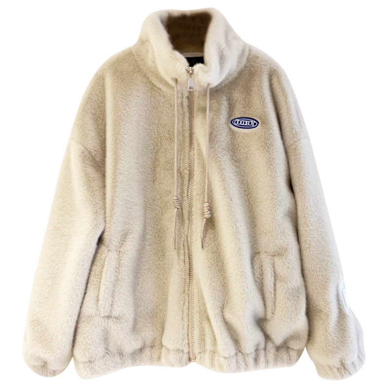 New Long Sleeve Loose Furry Coat for Women Thickened and Warm for Autumn and Winter Korean Style Quilted Furry Top for Women 230130