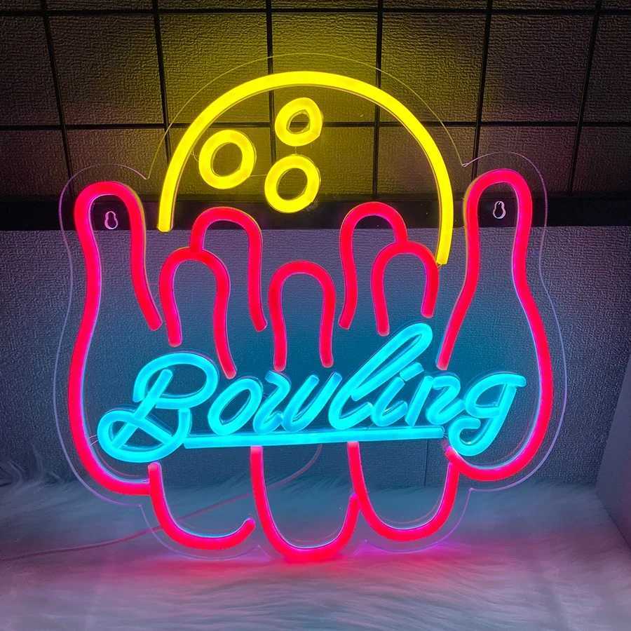 Neon Bowling Lights sign Neon Signs Decorated On Walls Led Signs Bars And Clubs Holiday Parties Bowling Roomschritmas Gift H251201