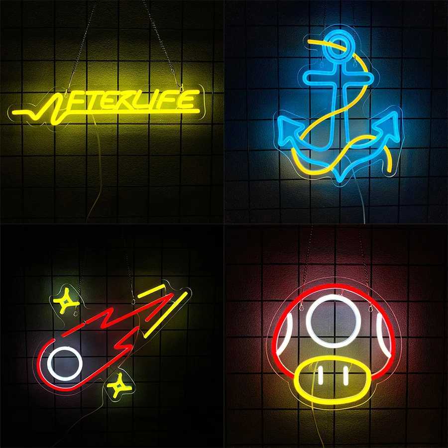 Game Led Neon Sign Mushroom Art Icon Game Player Wall Decor Room Club Bar Party Sign Wall Lamp The Best Gift For Friends H251201