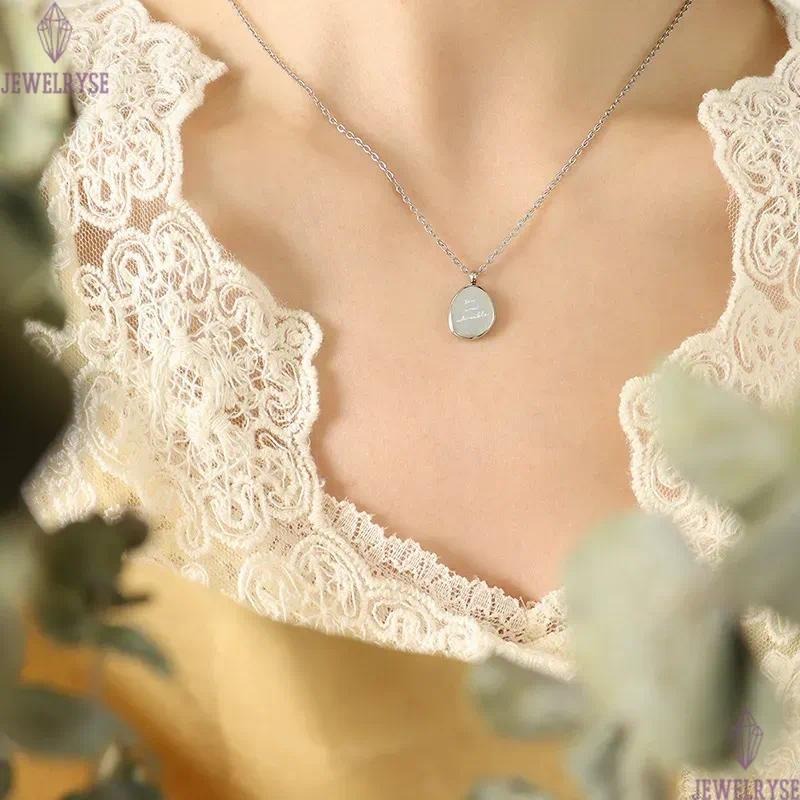 stainless steel new 18k gold circle designer necklace for woman party home pendant luxury necklaces school silver choker jewelry travel birthday frien