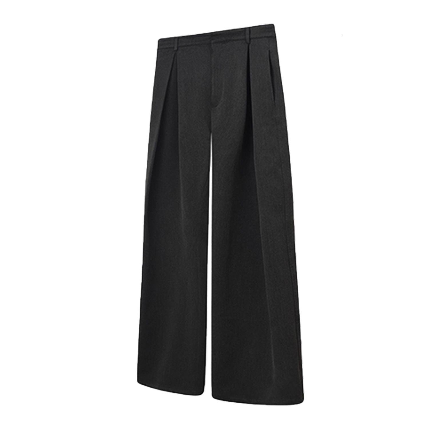 JMWH Three-Dimensional Racer Pleat A-Line Silhouette Scimitar Trousers TR Blended Commuting Cleanfit Drape Casual Long Pants 250929