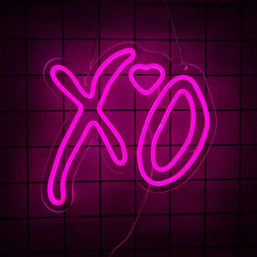 Xoxo Led Neon Sign Pink Letter Icon Usb Powered Horse Eye Sign Used For Bars Garages Party Decor ValentineS Day Gifts H251201