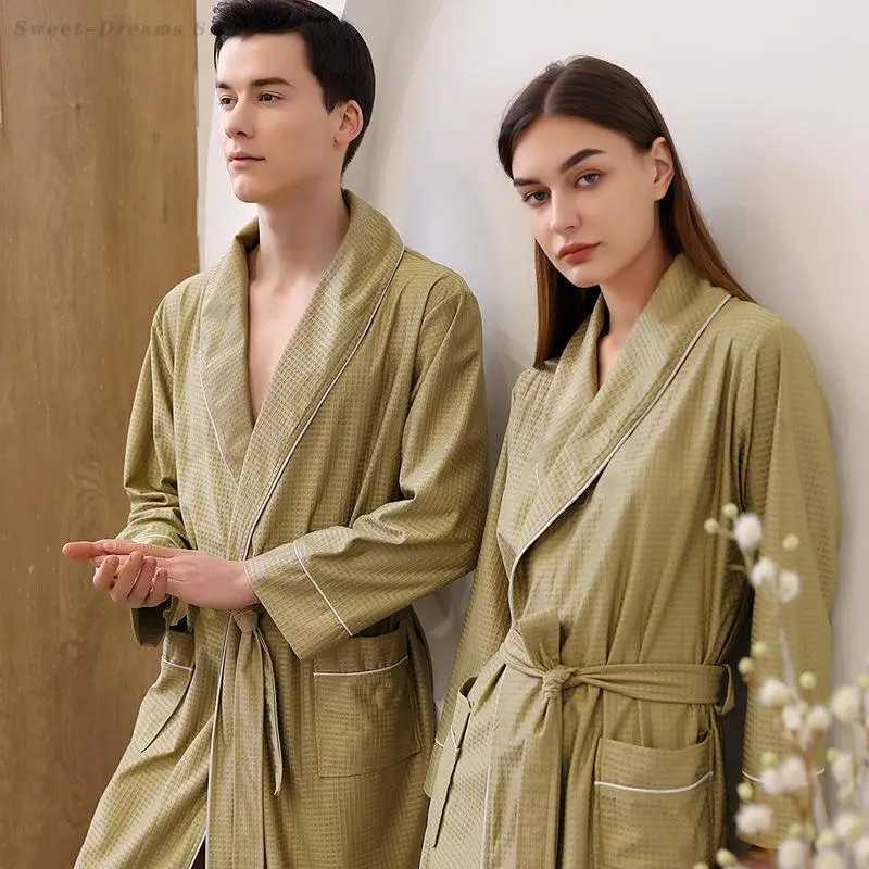 Plus Size 5XL Hotel Couple Bathrobe Long Sleeved Robe Kimono Gown Mens Loose Casual Home Clothes Female Sexy Sleepwear Pajama C251202