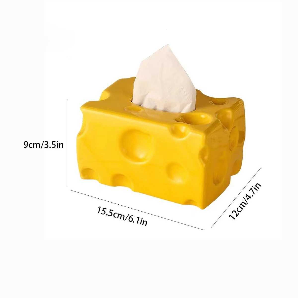 Creative Cheese Tissue Box Holder Simple Ceramic Dryer Sheet Container Napkin Toilet Paper Organizer Paper Box Towel Dispenser H251201