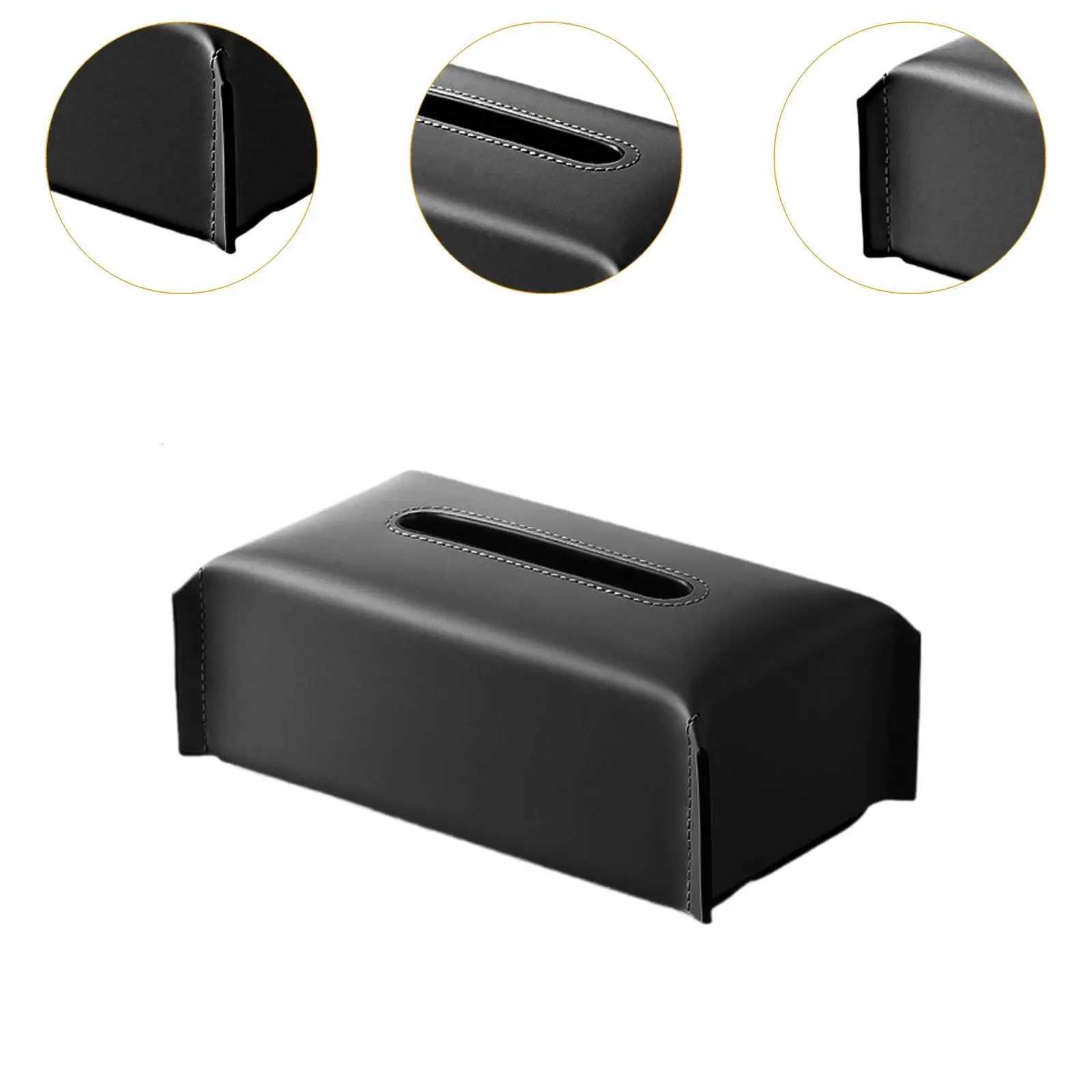 PU Leather Tissue Box Holder Tissue Box Cover for Desk Coffee Table Bathro H251201