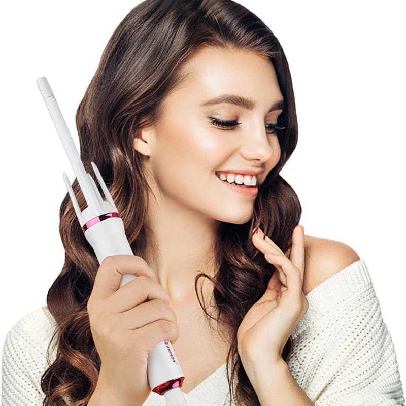 Wen Autatic Curling Iron 9mm Air Curler Wand Curl Rotating Magic Hair Curling Iron Lazy Fast Heating Crimped Styling Tools C251202