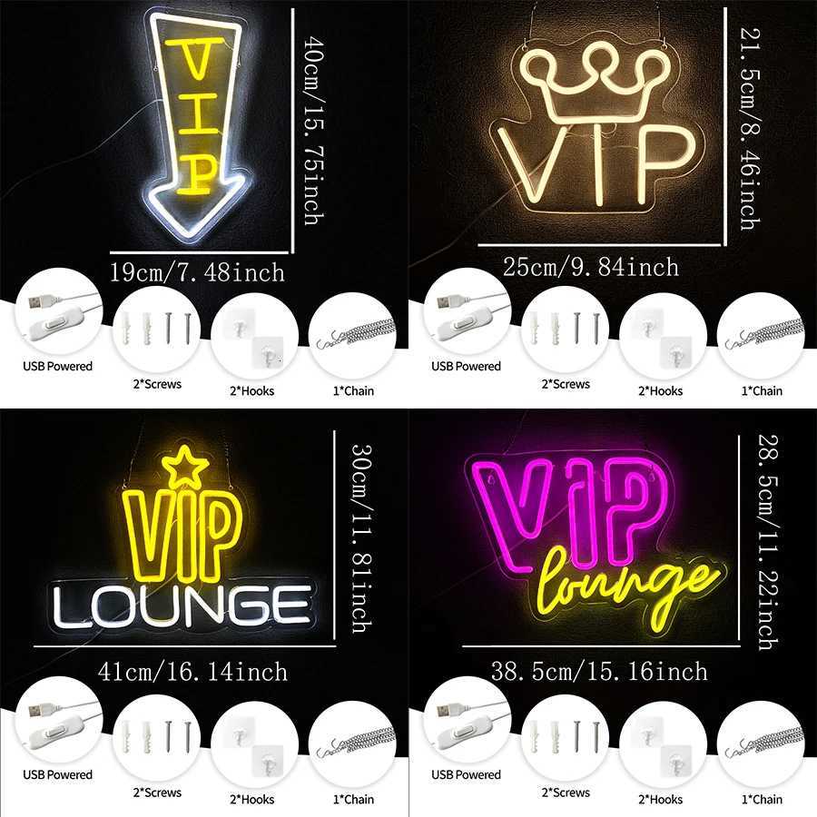 Vip Lounge Series Neon Signs Led Letter Icons Usb Powered Used For Club Bar Hotel Restaurant Beauty Salon Studio Decor H251201