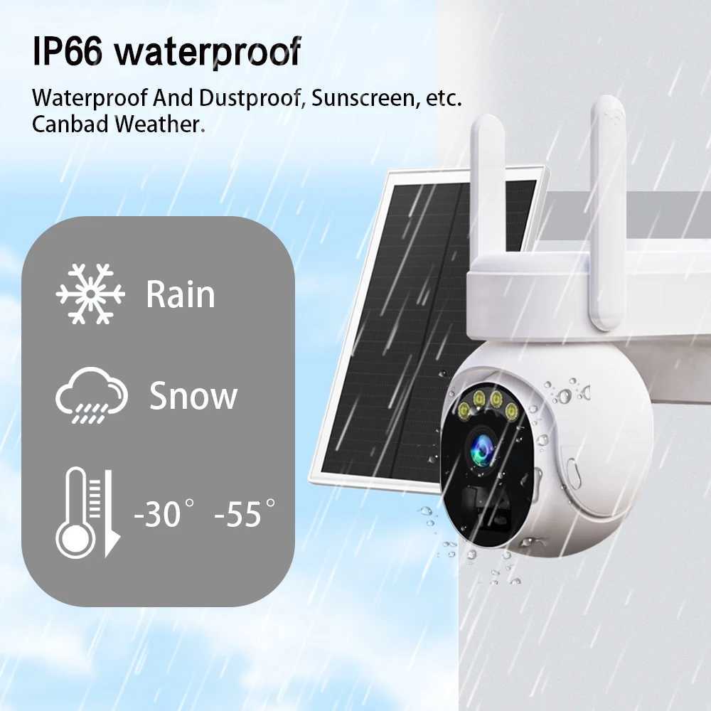 EseeCloud 5MP WIFI PTZ Camera Outdoor Solar IP Camera Built-in Battery Video PIR Detection Surveillance Camera Long Time Standby C251202