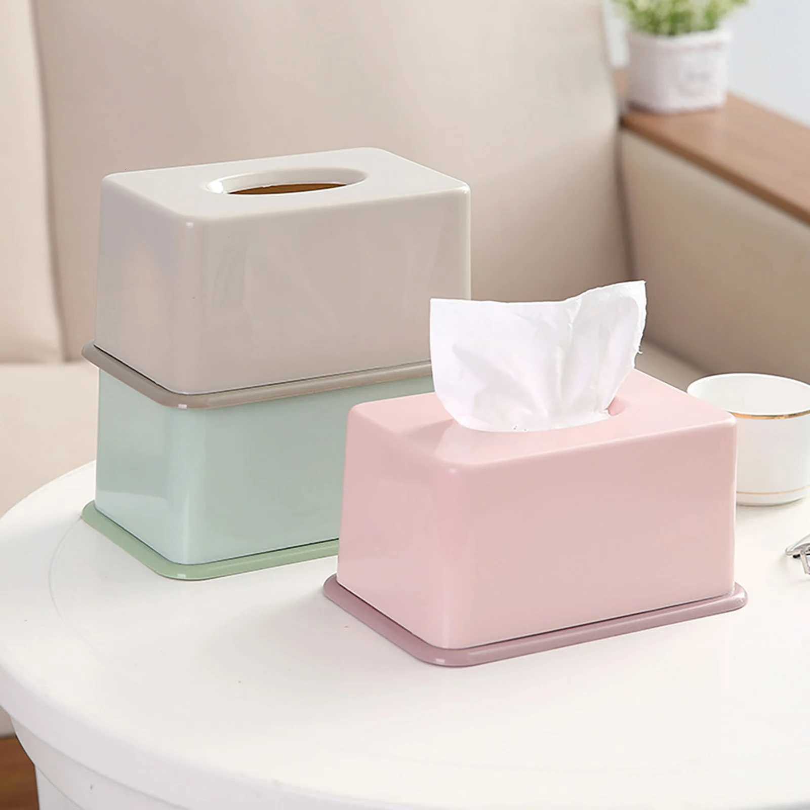 Tissue Box Solid Color Tissue Holder Large Opening Paper Case for Living Ro Bedro Off H251201