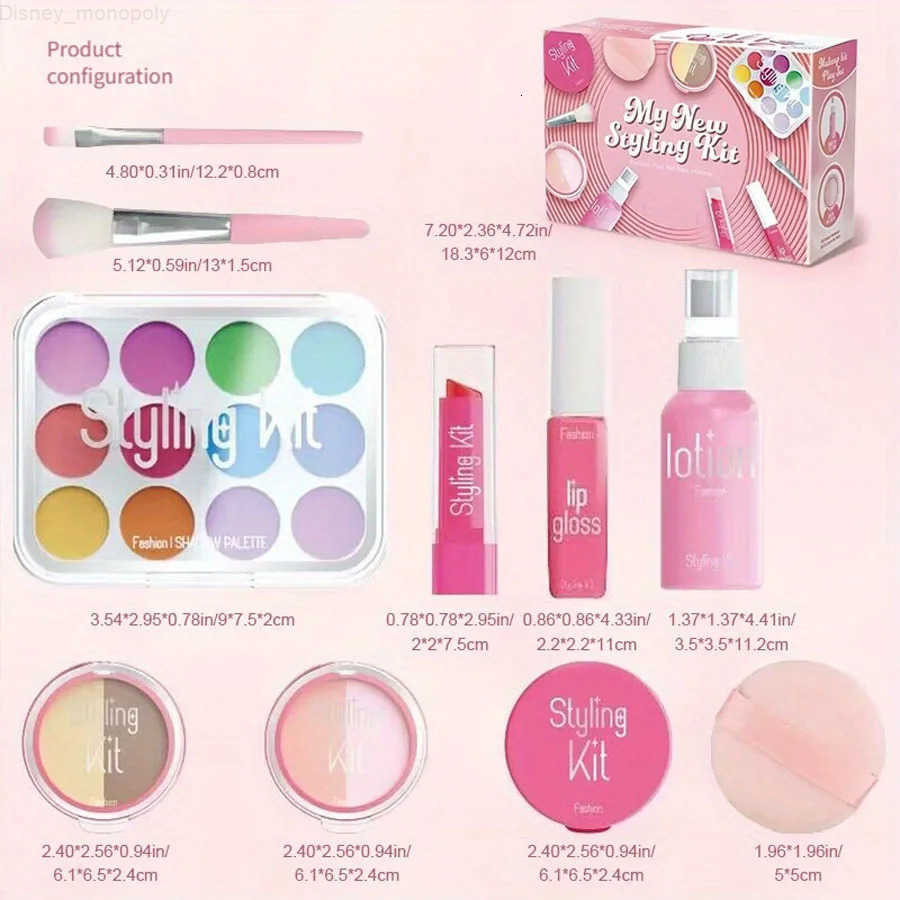 Disney Childrens Makeup Toy Set Simulated Beauty Makeup Box Set No Smearing No Liquid 10 Piece Non-toxic Set Non Real Makeup H251202
