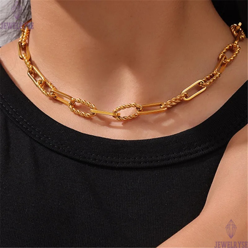 hiphop chuny gold chain stainless steel necklace designer for woman party chains hiphop silver necklaces school choker women jewelry birthday friend g