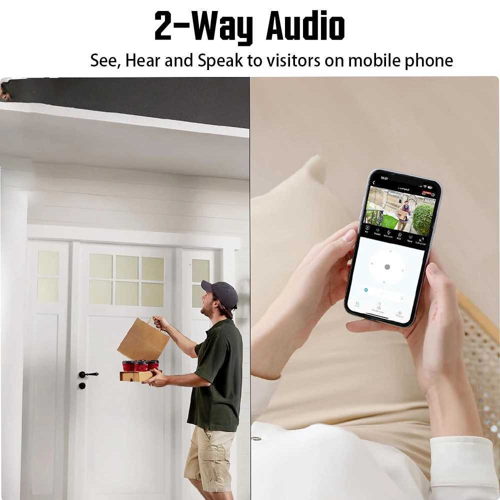 EseeCloud 5MP WIFI PTZ Camera Outdoor Solar IP Camera Built-in Battery Video PIR Detection Surveillance Camera Long Time Standby C251202