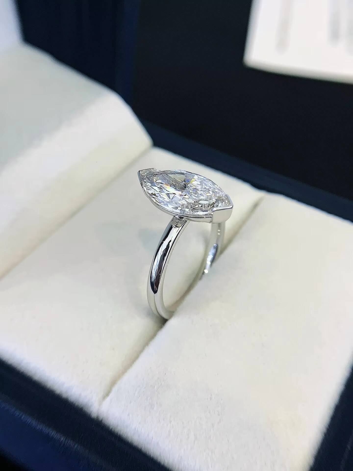 9K/14K/18K Lab Grown Diamond Jewelry 301CT Cultivation Diamond Marquise Big Size Solitaire Ring Women Engagement Ring