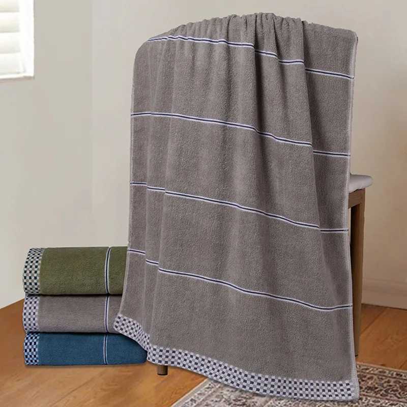 1/3 Bath Towel - 100 Cotton Thickened Extra-Large Highly Absorbent Adult Bathing Beach Use Quick-Drying Household Y251202