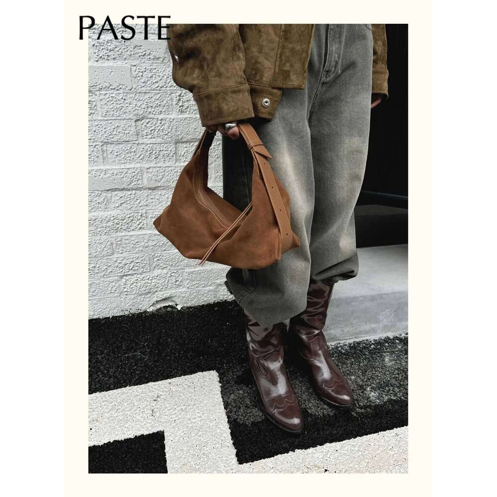 Luxury Bag Designer First Class Nubuck Dumpling Hobo Soft Touch Matte Suede Leather Women Shoulder Adjustable Handle Hand Bag For Lady