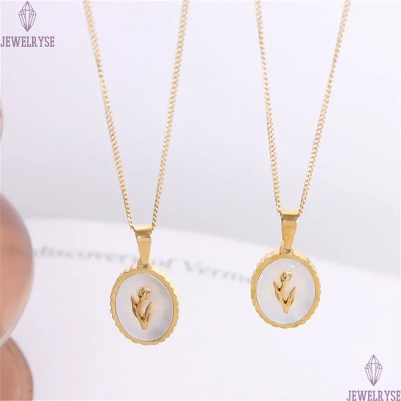 classic gold chain portrait designer necklace for woman stainless steel flower pendant necklaces daily outfit vintage jewelry birthday friend family g