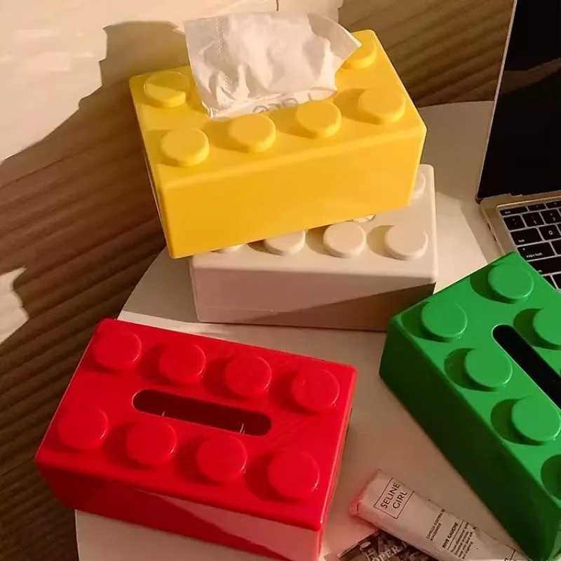 Vibrant Colorf Building Block Tissue Case Extra Large Capacity Coffee Table Paper Holder Fun Playf Bedro Tissue Box H251201
