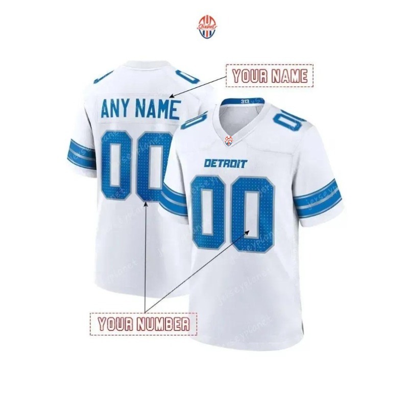 custom 0 Gibbs 2025 Football Jersey 14 Amon-Ra St. Brown Jahmyr Jack Campbell Barry Sanders Jared Goff Jeff Okudah Johnson Design stitched77