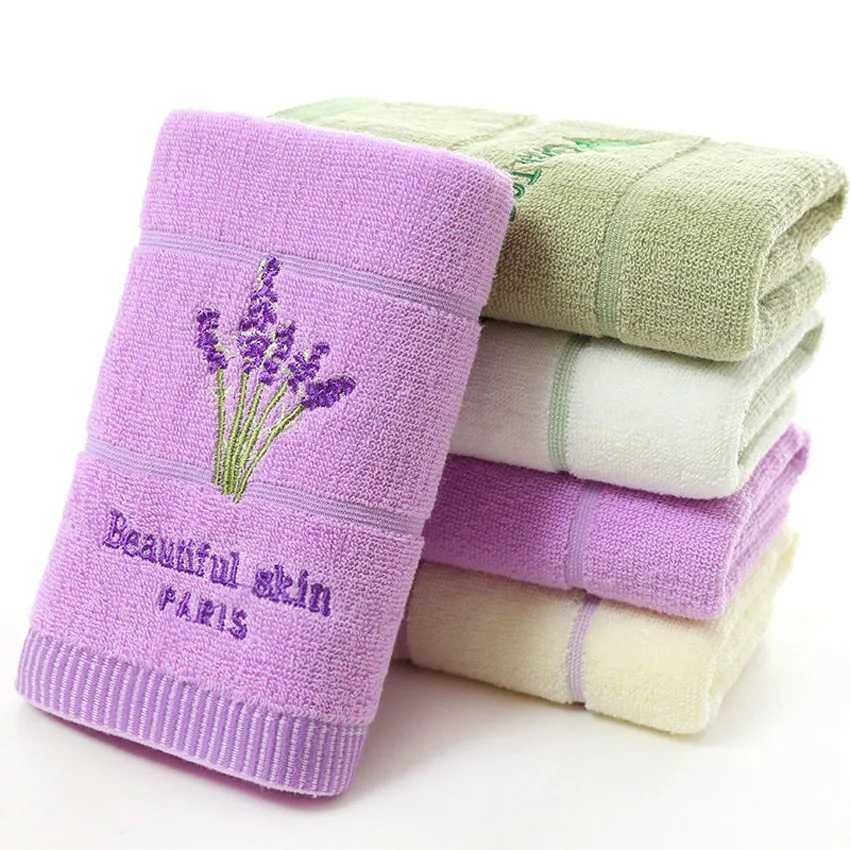 Embroidery Lavender Green Tea Towel Set Stripe Beauty Face Towel Large Bath Towel Home Hotel For Adults Kids Serviette De Bain Y251202