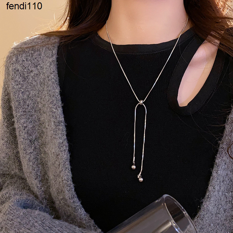 Pendant Necklaces Silver - Toned Adjustable Snake Chain Necklace With Ball Accents Delicate Daily Versatile Jewelry Gift For Her High - Quality And Stylish Accessory