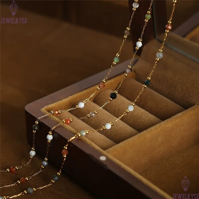 natural stone stainless steel 18k gold chain necklace designer for woman party home luxury necklaces school choker women jewelry travel birthday frien