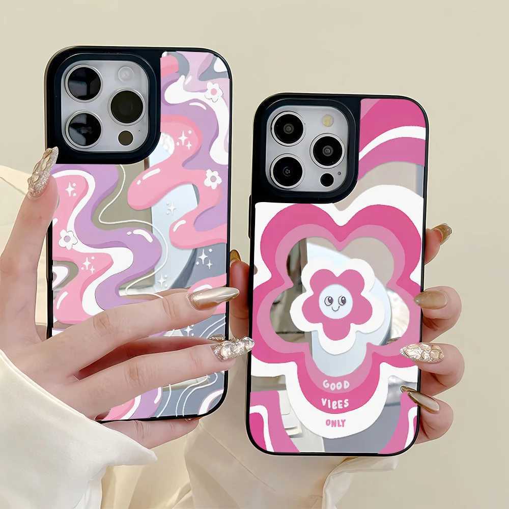 Black Edge Mirror Phone Case For iPhone 11 Case iPhone 16 13 15 17 12 14 Pro Max Soft Silicone Shockproof Cute Cartoon Cover J251202