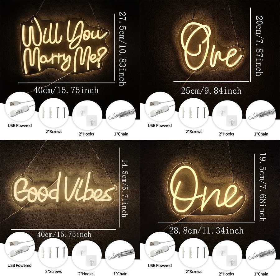 ValentineS Day Theme Neon Sign Warm White Led Letter Icon Usb Powered Used For Room Home Proposal Party Wedding Decor H251201