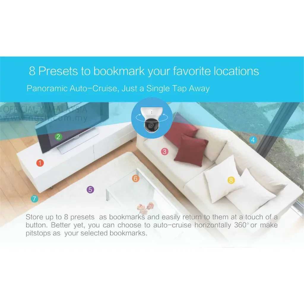 YI De 1080p HD Camera CCTV IP 360 Detection Wifi Wireless Night Vision IR Two-Way Au Security Surveillance System black C251202