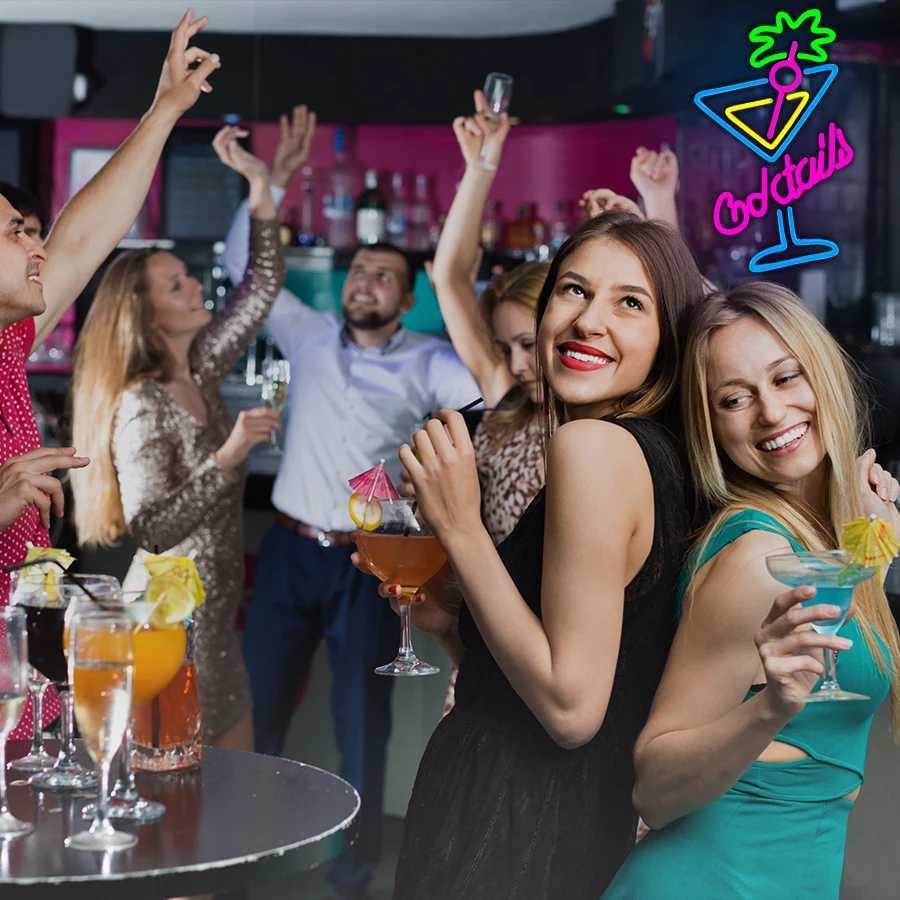 Cocktail Neon Sign Art Sign Business Light In Front Of Bar Usb Powered Used For Restaurant Club Party Man Cave Decor H251201