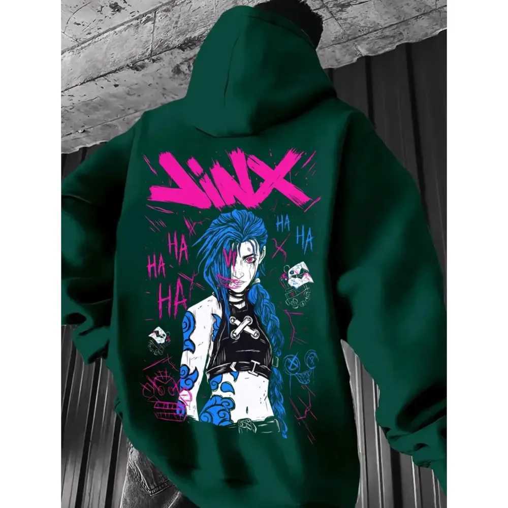 Popular Anime Arcane Jinx Hoodies 3D Printed Men/Women Cartoon Tracksuit Sweatshirt Long SLeeve Pullover Mens Hoodie J251203