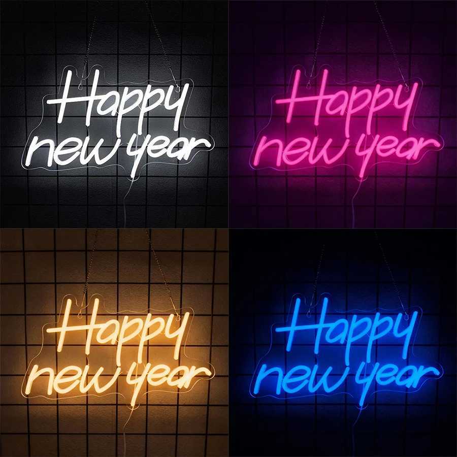 Happy New Year Neon Sign Led Letter Icon Used For Family Bedroom Spring Festival Party Christmas Decor Gifts For Friends H251201