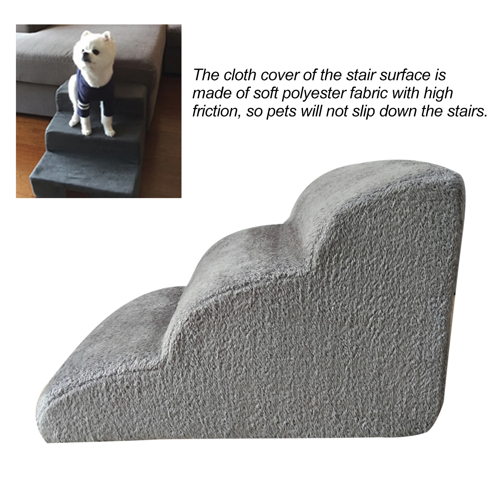 Pet stairs for bed at home, ladder for dogs and cats to get on and off the bed, small detachable and washable steps. - view 6
