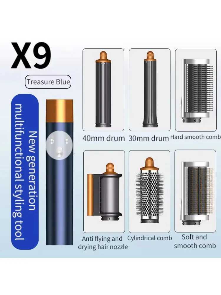 6 in1 Mti Professional Hair Styler Curling Iron Hair Straightener Curling Barrel B Hair Dryer Salon Hair Styler Tool He C251202